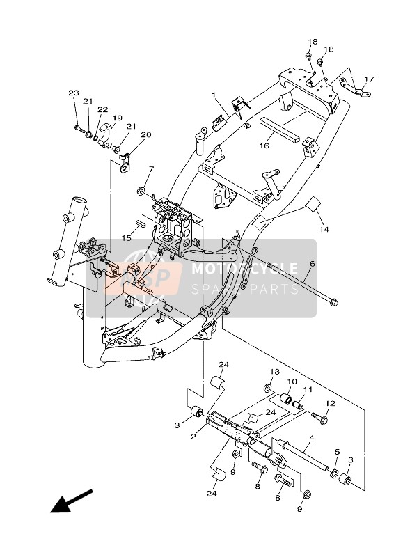 Yamaha TRICITY 125 2018 Cadre pour un 2018 Yamaha TRICITY 125